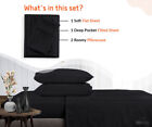 600 TC Series 4 Piece Bed Sheet Set Hotel Luxury Soft 15" Deep Pocket Sheets Set