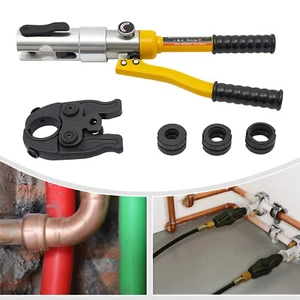 PEX Pipe Press Crimper Hydraulic Copper Tube Crimping Tool Kit 1/2 Inch-1 Inch - Picture 1 of 23