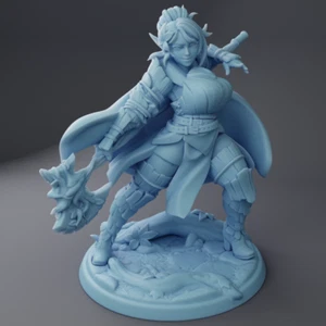 Nora die Elfenverteidigerin Fantasy Miniatur DnD Wargames Tabletop RPG Zwillingsgöttin - Bild 1 von 2