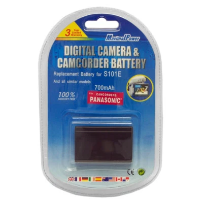 Batería MaximalPower para PANASONIC CGR-S101E CGA-S101A LUMIX DMC-F7 3,7 V Foto 1 de 2