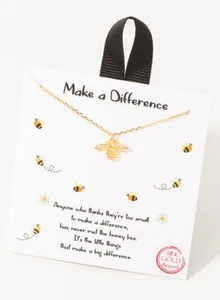 Make a Difference Honigbiene 18K goldgetauchte Halskette (16 Zoll) - Bild 1 von 1