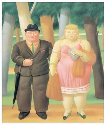 Pannello MDF-Una Coppia-BOTERO Wallart-Stampa su Tavola-Riproduzione Artistica - Immagine 1 di 4