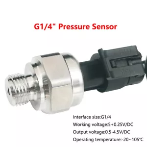 Transductor de presión de acero G1/4" 0.5V ~ 4.5V transmisor sensor para aceite combustible aire gas nuevo - Imagen 1 de 12