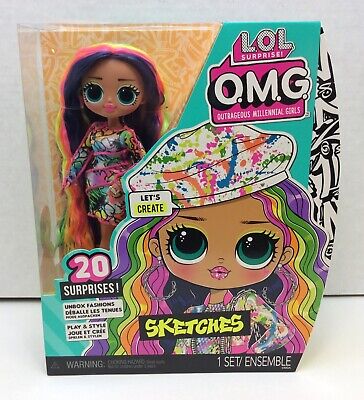 LOL Surprise OMG Sketches Fashion Doll With 20 Surprises Free Shipping • 22.89$