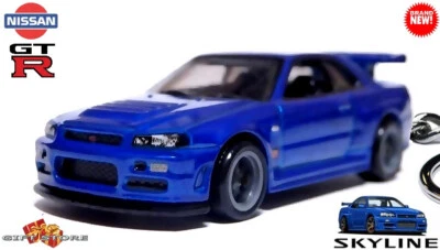 🎁 🔴 🆕 LLAVERO ULTRA RARO AZUL NISSAN SKYLINE GTR PAUL WALKER 💕BUEN REGALO💕🎁 Foto 1 de 4