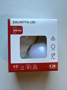 IKEA SOLHETTA LED Bulb E26 450 Lumen Globe Opal Pack of 2 605.641.43 - Picture 1 of 5