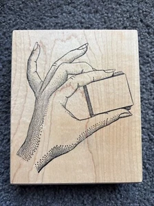 Large Women’s Left Hand with Stamp by Stampa Barbara Rubber Stamp 5 X 4.25 - Picture 1 of 3