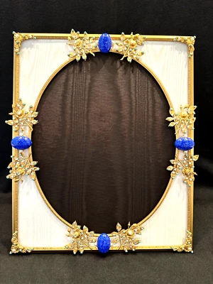 ANTIQUE C 1920 JEWELED PICTURE FRAME - Image 1 of 4