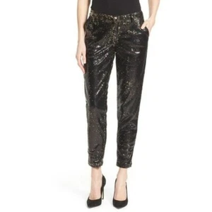 CJ by Cookie Johnson Black Bronze Sequin Ankle Pants - Picture 1 of 4