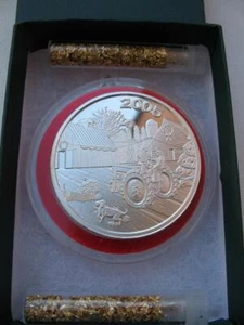1-OZ.CHRISTMAS FARM 2005 JOHN DEERE TRAKTOR GRAVIERBAR .999 SILBERMÜNZE +GOLD - Bild 1 von 10