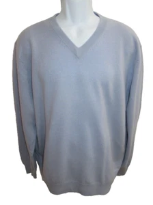 Grayson & Dunn 100% Cashmere Pale Blue V-Neck Sweater Men's Size XL - Picture 1 of 4