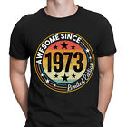 Personalised 50 Birthday Awsome Since 1973 Retro Vintage Mens T-Shirts Tee Top#D