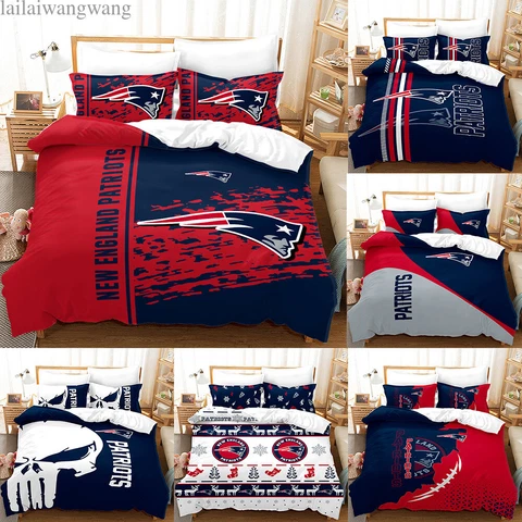 New England Patriots 3 Piece Bedding Set Duvet Comforter CoverCover Pillowcases Cover