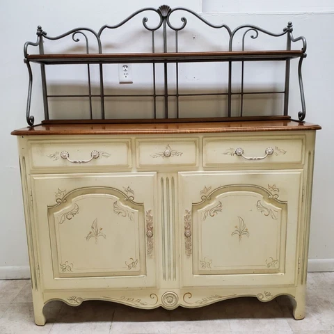 Ethan Allen French Country Legacy Sideboard Buffet Hutch Bakers Rack Cover