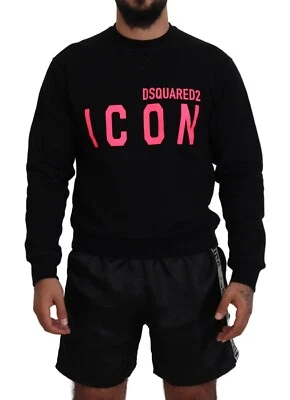 DSQUARED2 Sweater Black Printed Long Sleeves Pullover IT48/US38/M RRP 670usd - Image 1 of 4