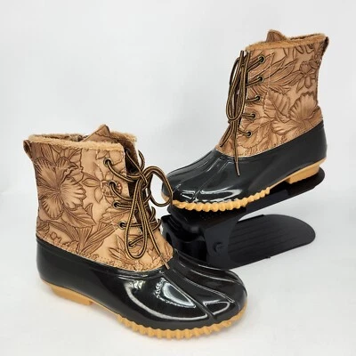 Botas Sporto Mujer Bella Duck Impermeables Imitación Cuero Tooled Floral Talla 6 Foto 1 de 4
