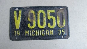 Michigan 1935 licence/number plate US/United States/USA/American V 9050 - Foto 1 di 5
