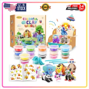 Air Dry Clay Kit for Kids with Guide, 4 Scenes, 26 Projects, Display Stand - Picture 1 of 7