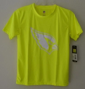 NFL Arizona Cardinals Boys Performance Tee - Neon Yellow Sz S 8 - Picture 1 of 6