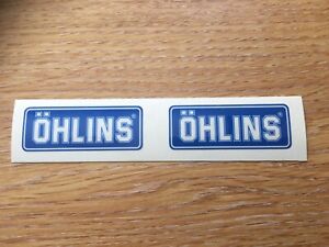 Ohlins Fork Shock Stickers Motorbike Motorcycle Vinyl Laminated Decals x2 Blue 