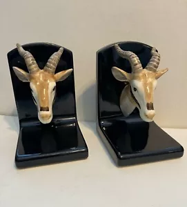 FITZ FLOYD JAPAN FF Gazelle Buchstützen 1988 Keramik selten rar VINTAGE - Bild 1 von 7