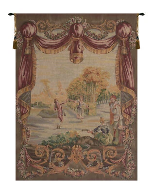 Danse Au Jardin Garden Dance Renaissance French Tapestry Wall Hanging 58x44 inch - Image 1 of 4