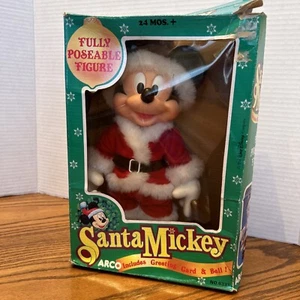 Campana vintage Arco Disney’s Navidad Santa Mickey totalmente posable #6333 sin tarjeta - Imagen 1 de 17