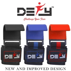 DEFY New Weight Lifting Power Training Dip Hook bar Gym Straps Wrist Support - Picture 1 of 10