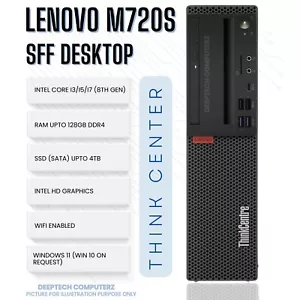 Lenovo ThinkCentre M720s SFF Desktop Intel i5-8500 32GB RAM 1TBSSD Wi-Fi Win11 - Picture 1 of 6