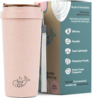 Biogo 450Ml Faded Pink Travel Coffee Cup - Reusable Mug with Lid for Hot Drinks