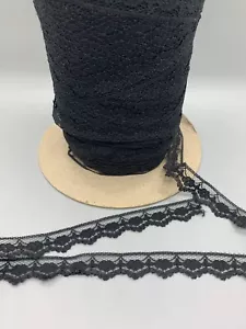 Black gathered lace 20 yards 5/8" - Free US shipping - Imagen 1 de 4