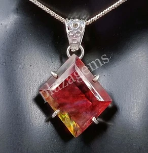 Colgante de plata 925 doblete orgánico con ópalo EGL natural de 36,50 quilates con ammolita 4DAA - Imagen 1 de 6