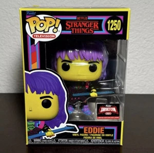 Funko Pop Eddie #1250 Black Light Target Con Exclusive Stranger Things Protector - Picture 1 of 6