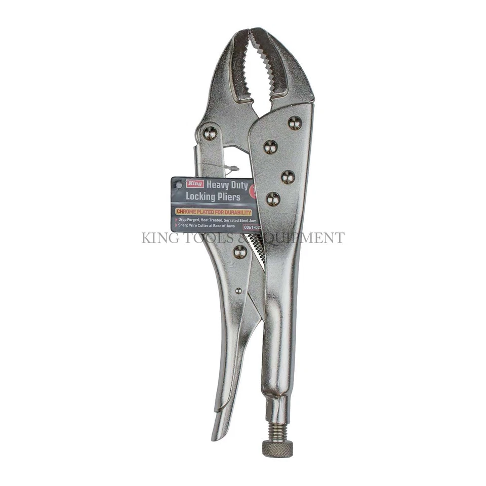King 12" Vise Grips Curved Jaw Locking Pliers Heavy Duty Steel Clamp