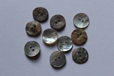 10 Perlmuttknöpfe Set 1, schimmernd, ca. 15 mm Durchmesser - Bild 1 von 4