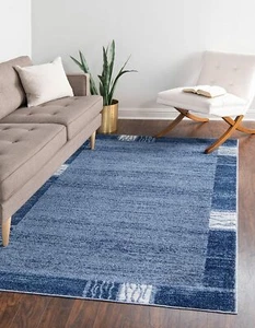 5 x 8 ft New Area Rug Navy Blue/Iv H Home Decorative Art Soft Carpet Collectible - Picture 1 of 3