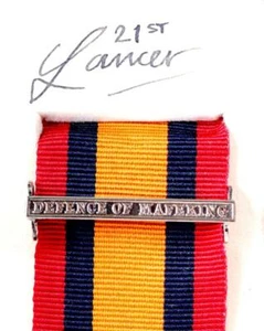 QSA QUEENS SUDAFRICA MEDALLA CINTA BARRA BROCHE DEFENSA DE MAFEKING GUERRA BÓER - Imagen 1 de 1