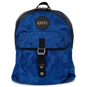 69760 auth GUCCI blue black GG MONOGRAM ECONYL OFF THE GRID Backpack Bag - Picture 1 of 11