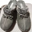 Skechers Women's Black Suede & Faux Fur Clogs Slip-on Shoes Size 9