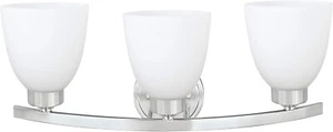 Aspen Creative - 3 Light Bathroom Fixture - 21" Wide, Satin Nickel - Picture 1 of 3
