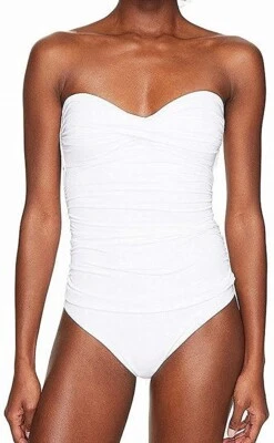 Traje de baño blanco de una pieza Bandeau para mujer Letarte talla pequeña 180100 Foto 1 de 4