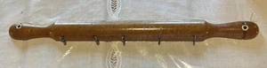 Vintage Rolling Pin Wall Hanger With Hooks - Picture 1 of 6