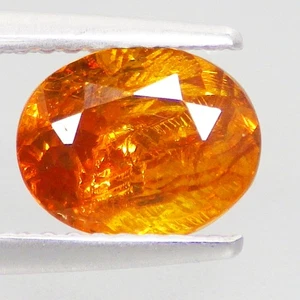 1,95 Cts DELICATO (8 x 6 mm) ARANCIO GIALLASTRO NON RISCALDATO OVALE SPAGNA SPALERITE - Foto 1 di 7