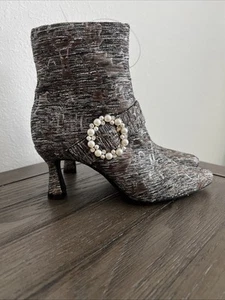 Alex Marie Ankle Boots Women’s 6M Side Zip Metallic Faux Pearls Diamonds $129.99 - Picture 1 of 16