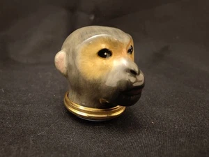 Extremely Rare Halcyon Days Enamel MONKEY HEAD Trinket Box VGC - Picture 1 of 16