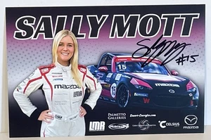 2025 Signed Sally Mott #15 Hero Card Mazda MX-5 Cup Racing Rolex 24 Daytona - Picture 1 of 2