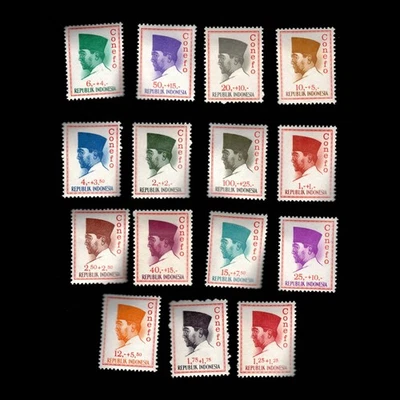 印度尼西亚,Scott B165-B179,苏加诺总统,1965 年,MH,112465 — 第 1/2 张图片