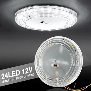 12V 46 LED Car Round Ceiling Dome Roof Light Interior Light Lamp On/Off Switch - Afbeelding 1 van 6