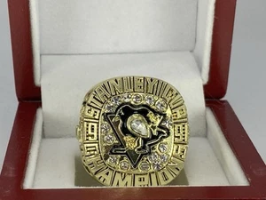 Pittsburgh Penguins 1991 Stanley Cup Championship Ring With Display Box Lemieux - Picture 1 of 6