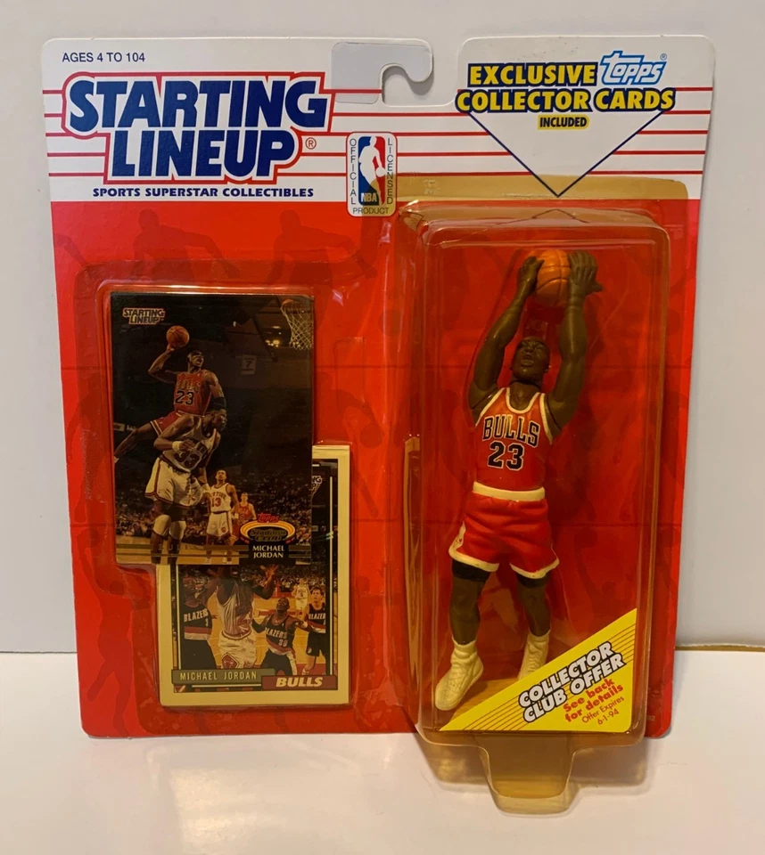 Kenner 1993 MICHAEL JORDAN Last Starting Lineup SLU Figure w/ Bulls Topps Card